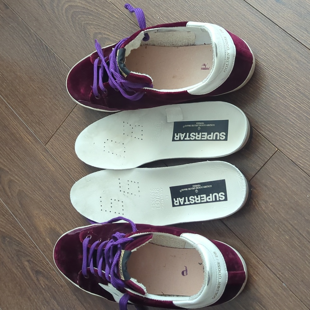 Golden Goose Deluxe Brand Golden Goose Superstar Plum Velvet White Dark red Prun - Picture 12 of 14